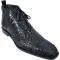 Romano "Mario" Black All-Over Genuine Hornback Crocodile Head Boots 176